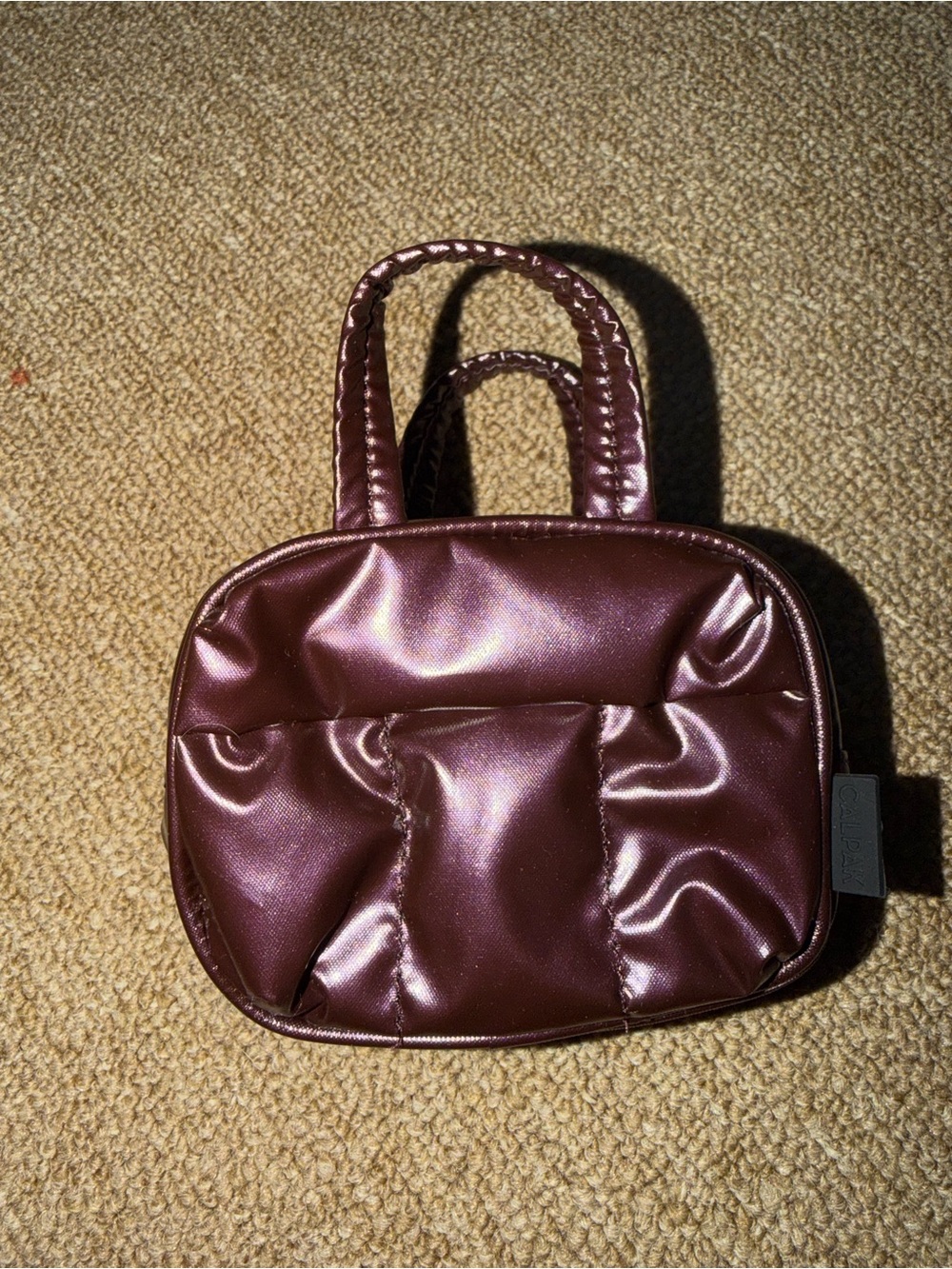 Calpak mini duffle key chain Small Quilted Burgundy